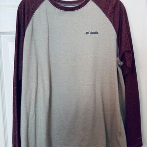 Columbia Men's Long Sleeve Shirt - Gray and Burgundy